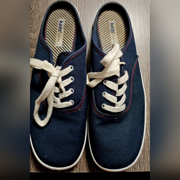 Womens Keds canvas classic backless slip ons navy blue size - Picture 1 of 5